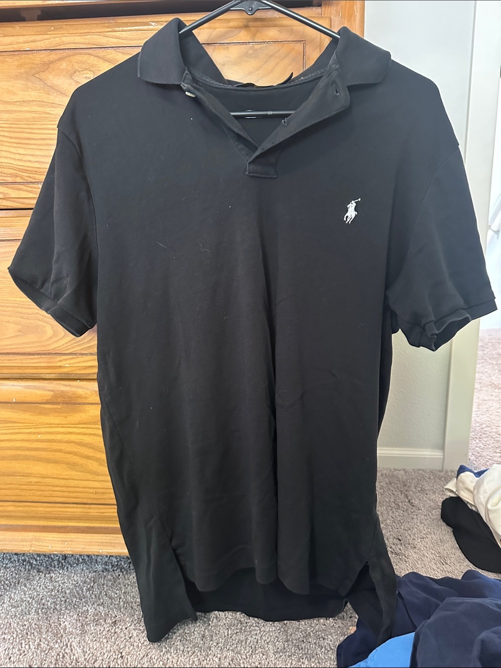 Polo by Ralph Lauren Black Short-Sleeve Polo with White Pony